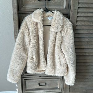 Cream Fur coat size small great condition